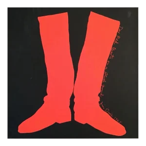 Jim Dine Serigraph Two Red Boots on a Black Ground