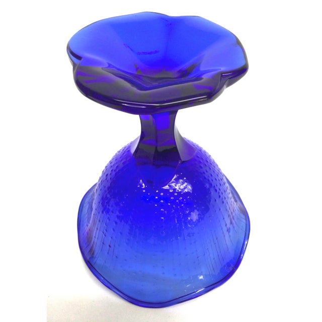 Vintage French Cobalt Blue Ice Cream Coupes - a Pair For Sale In Portland, ME - Image 6 of 12