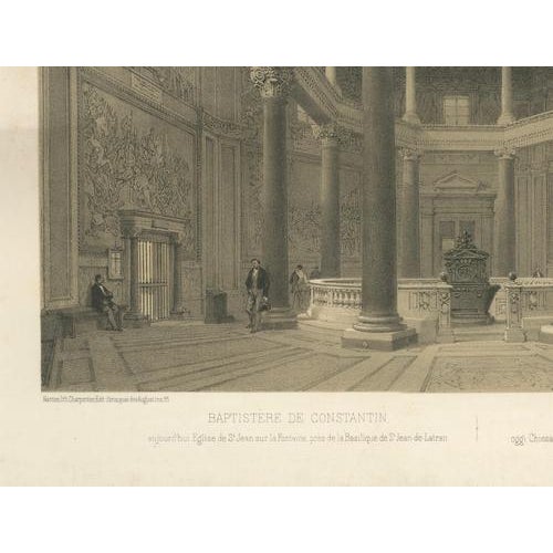 Paper After Bayot, Baptistery of Constantine, Lateran, Rome, 1869, Lithograph For Sale - Image 7 of 11