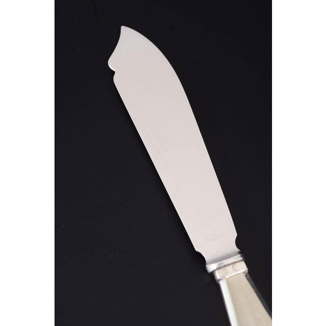 Georg Jensen, rare cake knife Viking. Rare cake knife in stainless steel and 830 silver with handle in the Viking pattern....