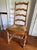 French Set of 6 French Country Style Oak Ladder-Back Dining Chairs With Rush Seats For Sale - Image 3 of 4