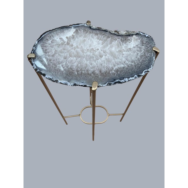 Unusual Modern Handcrafted Geode Drinks Table For Sale - Image 4 of 6