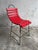 Red Slatted Chair with Black Metal Frame For Sale - Image 5 of 9