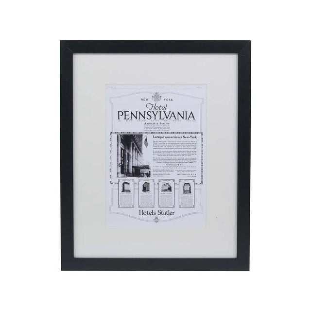 Glass Framed Print of a French Article About the Hotel Pennsylvania, Ny For Sale - Image 7 of 7