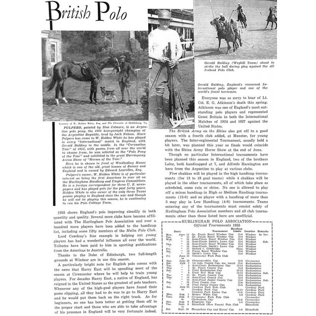 Polo Magazine Summer-Fall 1955 Blind Brook Polo Club Purchase, New York Program For Sale - Image 13 of 18