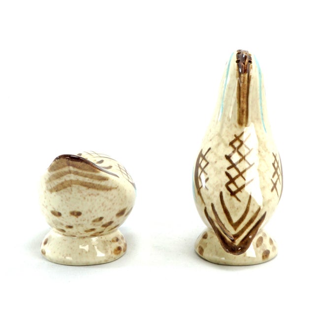 Red Wing Pottery Mid Century Redwing Pottery Bob White Quail Salt and Pepper Shakers For Sale - Image 4 of 8
