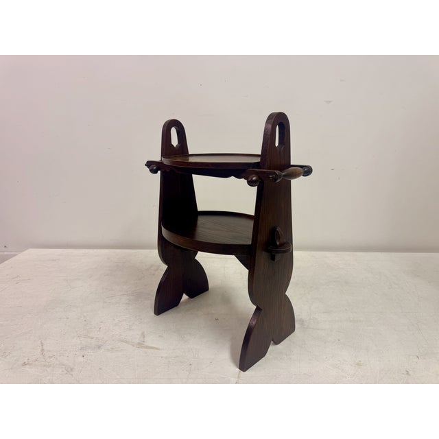 Brown Two Tier Etagere Side Table in the style of Charles Dudouyt, 1930s For Sale - Image 8 of 12