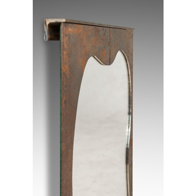 Brutalist Industrial Mirror Cut From Raw Patinaed Architectural Steel by Mark Leblanc for Leblanc Studios, Usa, C. 2024 For Sale - Image 15 of 17