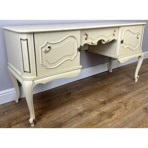 Sideboard Vintage French Shabby Chic Louis Style Carved Storage Cabinet Lot 4835 For Sale - Image 3 of 15