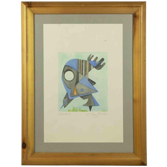 Signal 6 is a contemporary artwork realized by Leo Guida in 1970s Mixed colored watercolor on paper. Hand signed, titled...