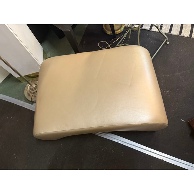 Vintage Leather Ottoman, 1980s For Sale - Image 3 of 5