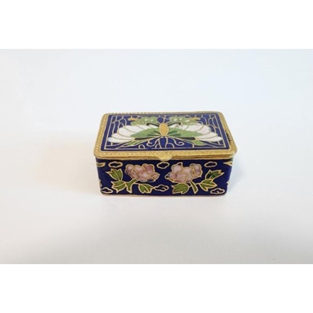 Mid-20th Century Japanese Ginbari Cloisonné Enamel "Papilio" Box For Sale - Image 14 of 17