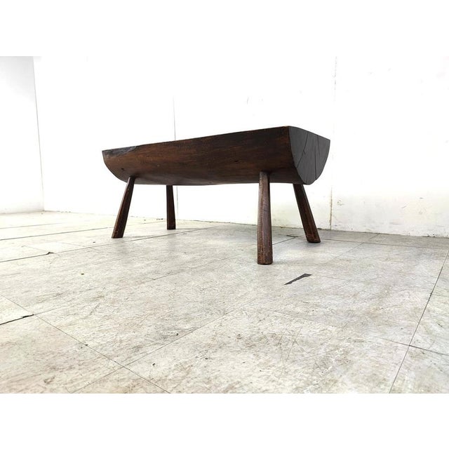 Brutalist Wooden Coffee Table, 1960s For Sale - Image 14 of 15