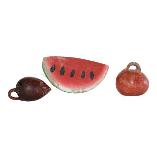 1940s Clay Fruit - Set of 3 For Sale