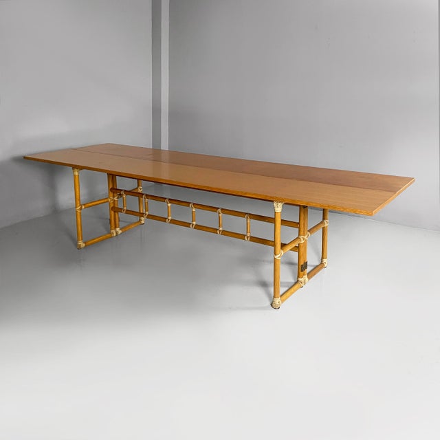 American modern dining table or console by Lyda Levi for McGuire Company, 1970s Dining table or console table with a...