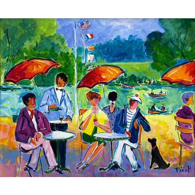 Original acrylic painting on canvas. Hand signed lower front and hand signed and titled on verso by Jean Claude Picot....