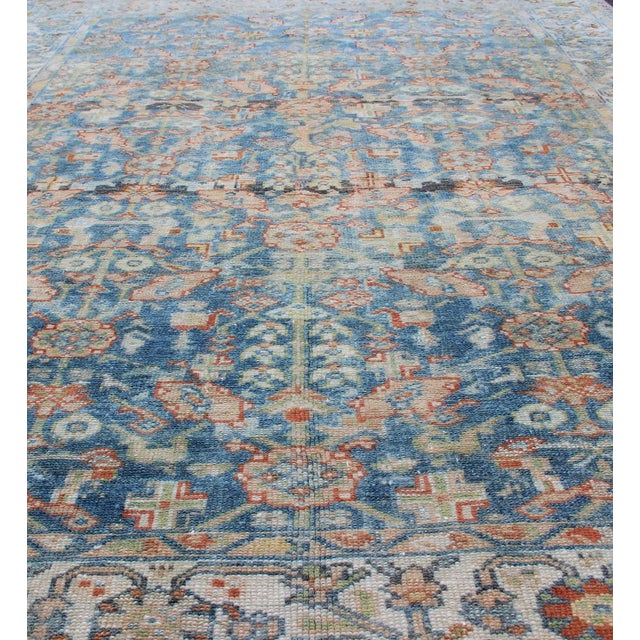 Persian Antique Malayer Rug With All-Over Design in Various Blue, Ivory & Red 4'8 X 6'3 For Sale - Image 4 of 17