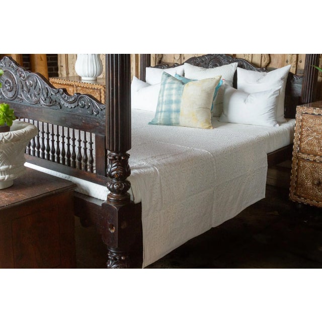 Bela White Applique Coverlet For Sale In Los Angeles - Image 6 of 7