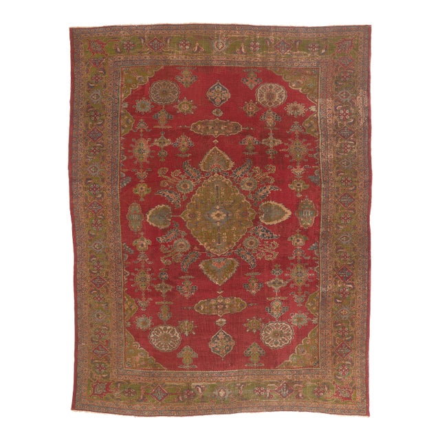Late 19th Century Persian Sultanabad Rug, 10'07 X 13'09 For Sale