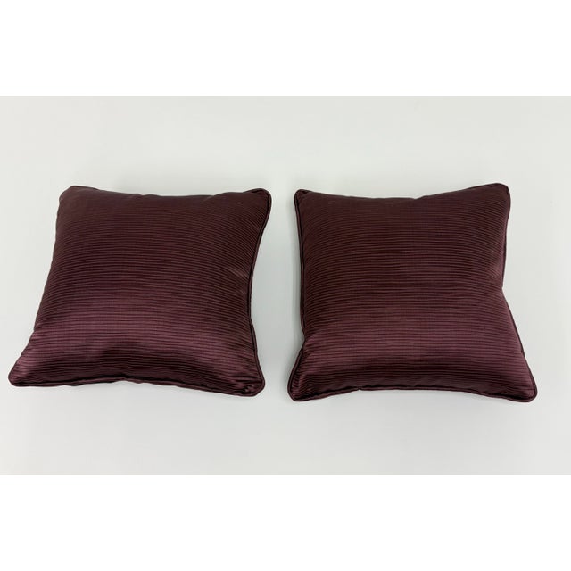 Clarke & Clarke Aubergine Fenton Pillows, Pair For Sale In San Francisco - Image 6 of 12