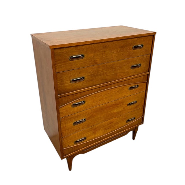 1970s Mid-Century Modern 5-Drawer Highboy Dresser by Hooker Furniture For Sale - Image 9 of 10