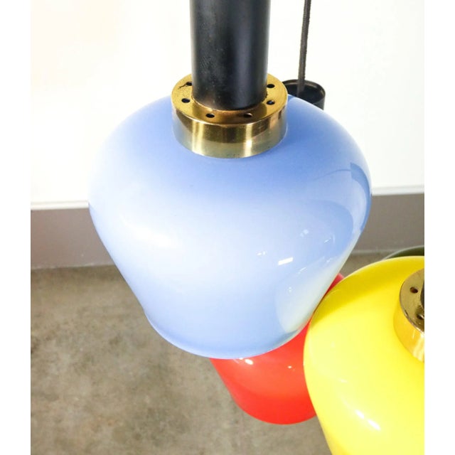 Black Italian Colorful Chandelier, 1970s For Sale - Image 8 of 9