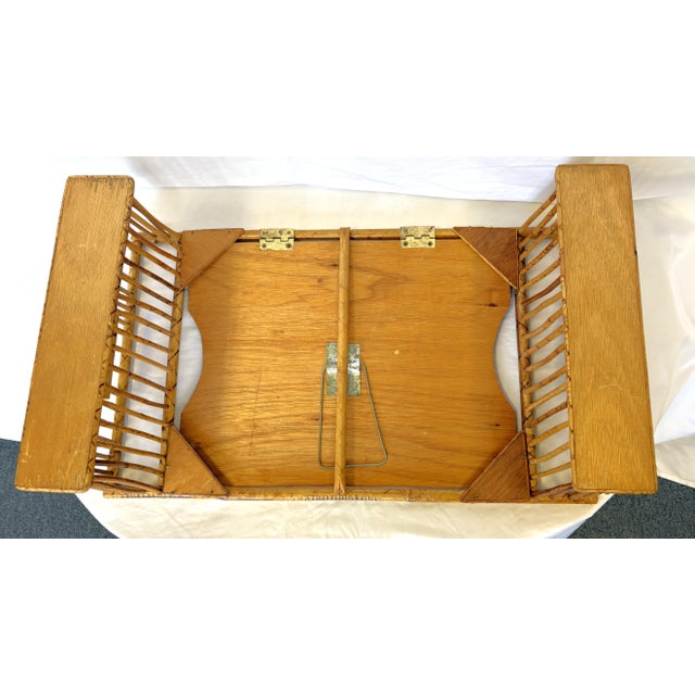 1970's Bamboo Bedroom Tilt Top Tray Table Made in Hong Kong For Sale - Image 17 of 17