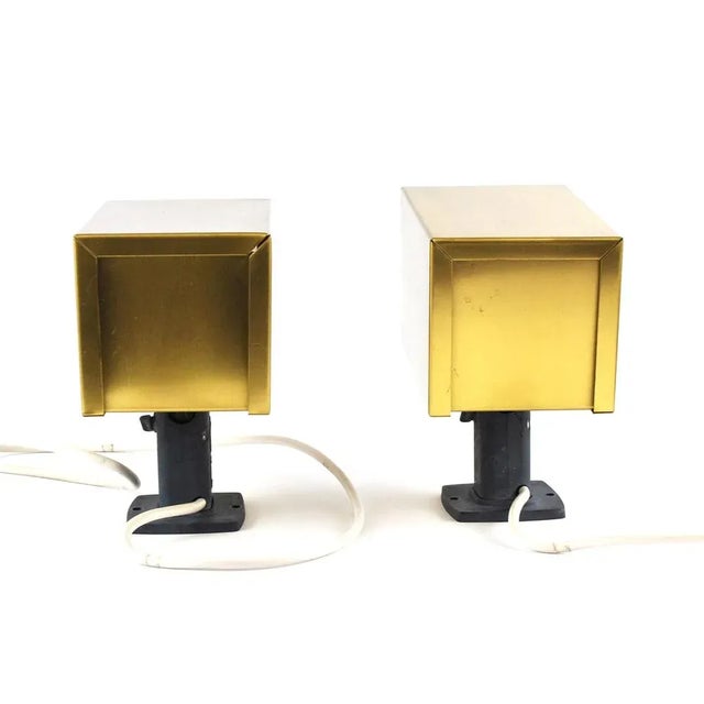 Cube Brass Wall Lamps by Björn Svensson, 1970s, Set of 2 For Sale - Image 9 of 10
