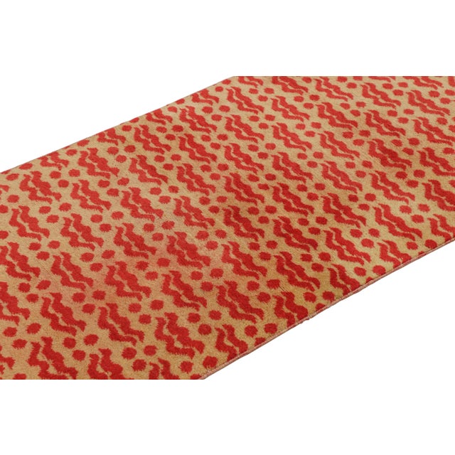 Made with hand-knotted wool circa 1960-1970, this 3x6 vintage runner rug from Turkey is believed to be the work of mid-...