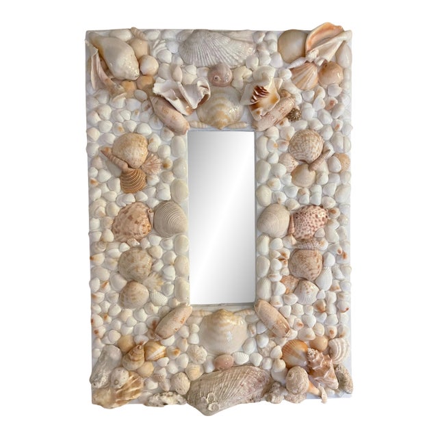Elegant and Charming Seashell Mirror 11" X 15.5" For Sale