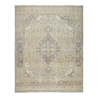 1970s Vintage Persian Handmade Wool Cotton Orange Area Rug For Sale