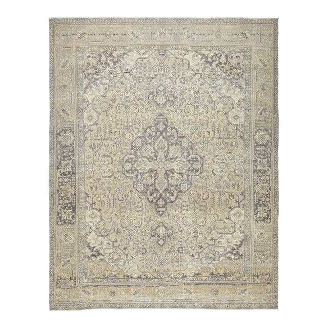 1970s Vintage Persian Handmade Wool Cotton Orange Area Rug For Sale