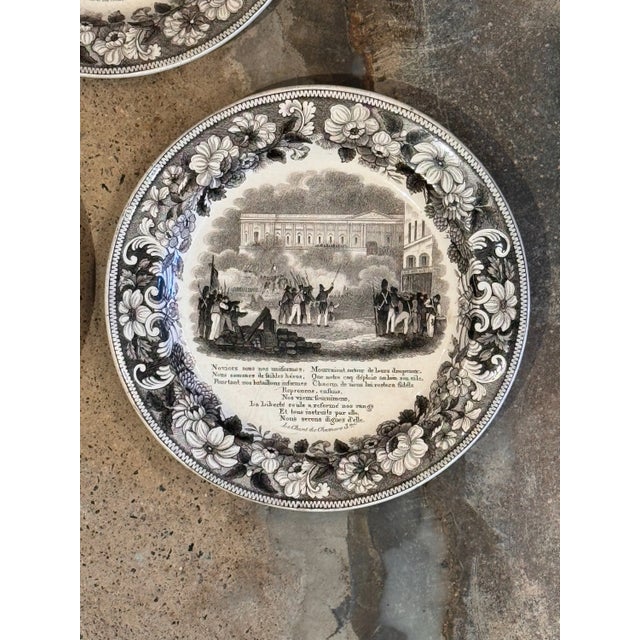 Set of Five 19th Century Transferware Plates For Sale - Image 6 of 7