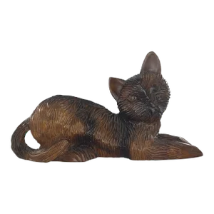 Arthur Court Designs Wood Carved Cat 1978