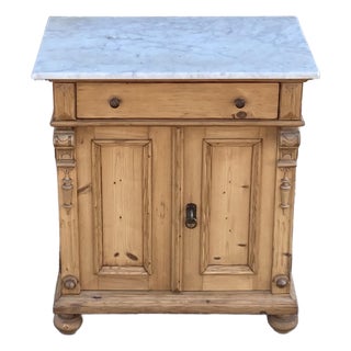 Pine Two Door Marble Top Dresser Base For Sale