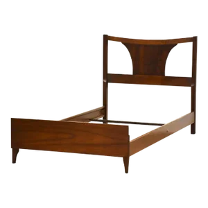 1960s Walnut Mid Century Twin Bed
