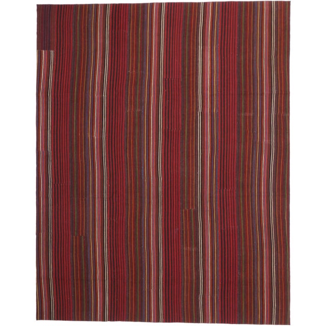 Vintage Turkish Striped Kilim Rug - 09'10 X 12'05 For Sale In Dallas - Image 6 of 6