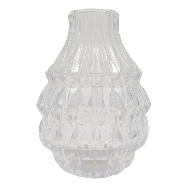 Vintage Model Artichoke Clear Crystal Vase from Val Saint Lambert, 1960 For Sale