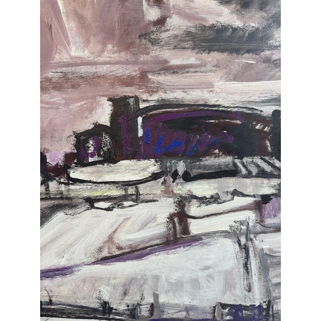 Contemporary Jean Krille, Landscape 155, Oil on Masonite, 1985 For Sale - Image 3 of 11