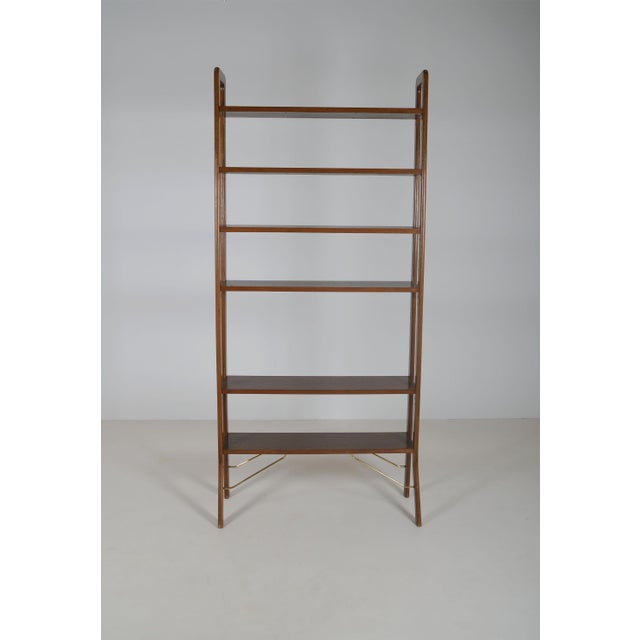 1960s Danish Freestanding Wall Rack with Brass Accents, 1960s For Sale - Image 5 of 9