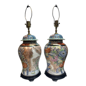Late 19th Century Pair of Famille Rose Porcelain Vase Lamps.