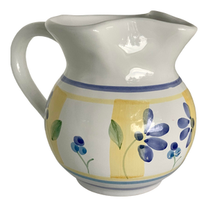 Italian Early 21st Century 'Zafferano' by Caleca, Petite Hand-Painted Pottery Pitcher