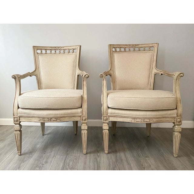 Antique French Neoclassical Armchairs-A Pair For Sale - Image 13 of 13