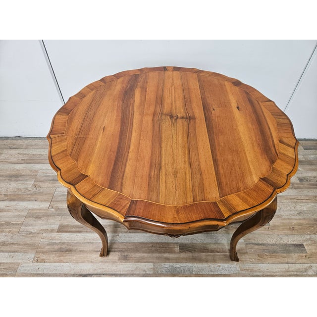 Baroque Style Table in Carved Walnut with Side Drawers, 1960 For Sale - Image 4 of 16