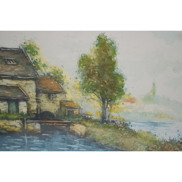 Green Manuel Robbe (1872-1936) "River Landscape" Aquatint, Color Print, Signed For Sale - Image 8 of 12