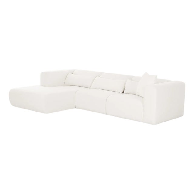 Tarra Cream Chenille Modular LAF Sectional For Sale In Los Angeles - Image 6 of 6
