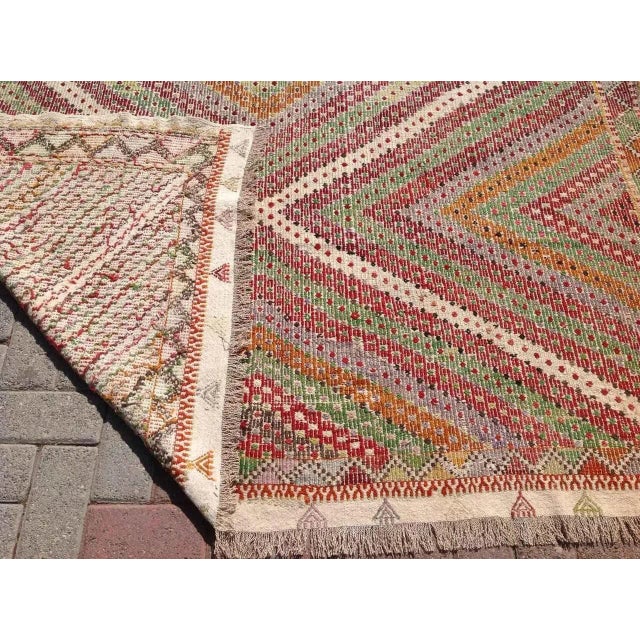 Textile Vintage Turkish Kilim Rug - 6′5″ × 8′3″ For Sale - Image 7 of 7