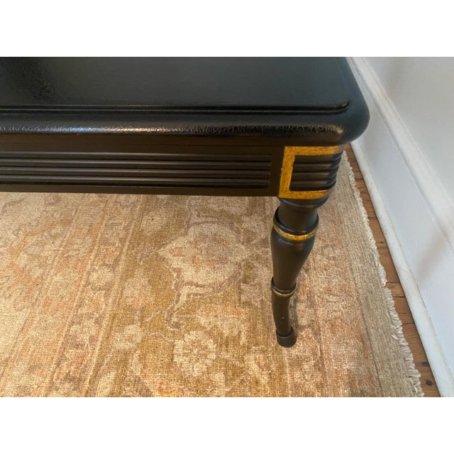 Black and Gold Hollywood Regency Square Coffee Table For Sale - Image 4 of 9