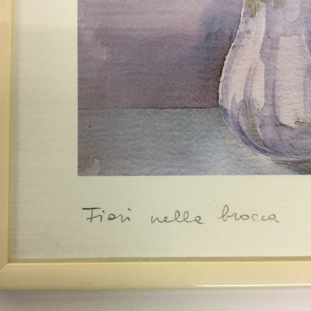 Farmhouse Floral Arrangment Watercolor Lithograph For Sale - Image 3 of 11