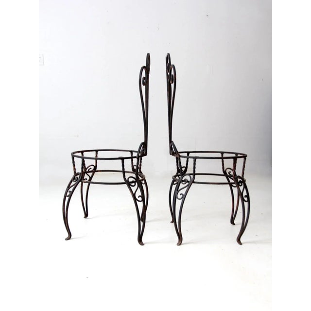 Vintage Metal Garden Chairs Pair For Sale - Image 9 of 10
